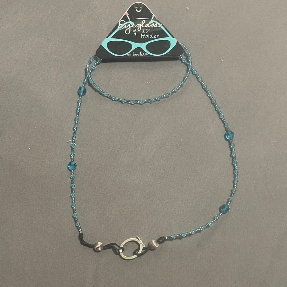 Blue Eyeglass Holder Necklace